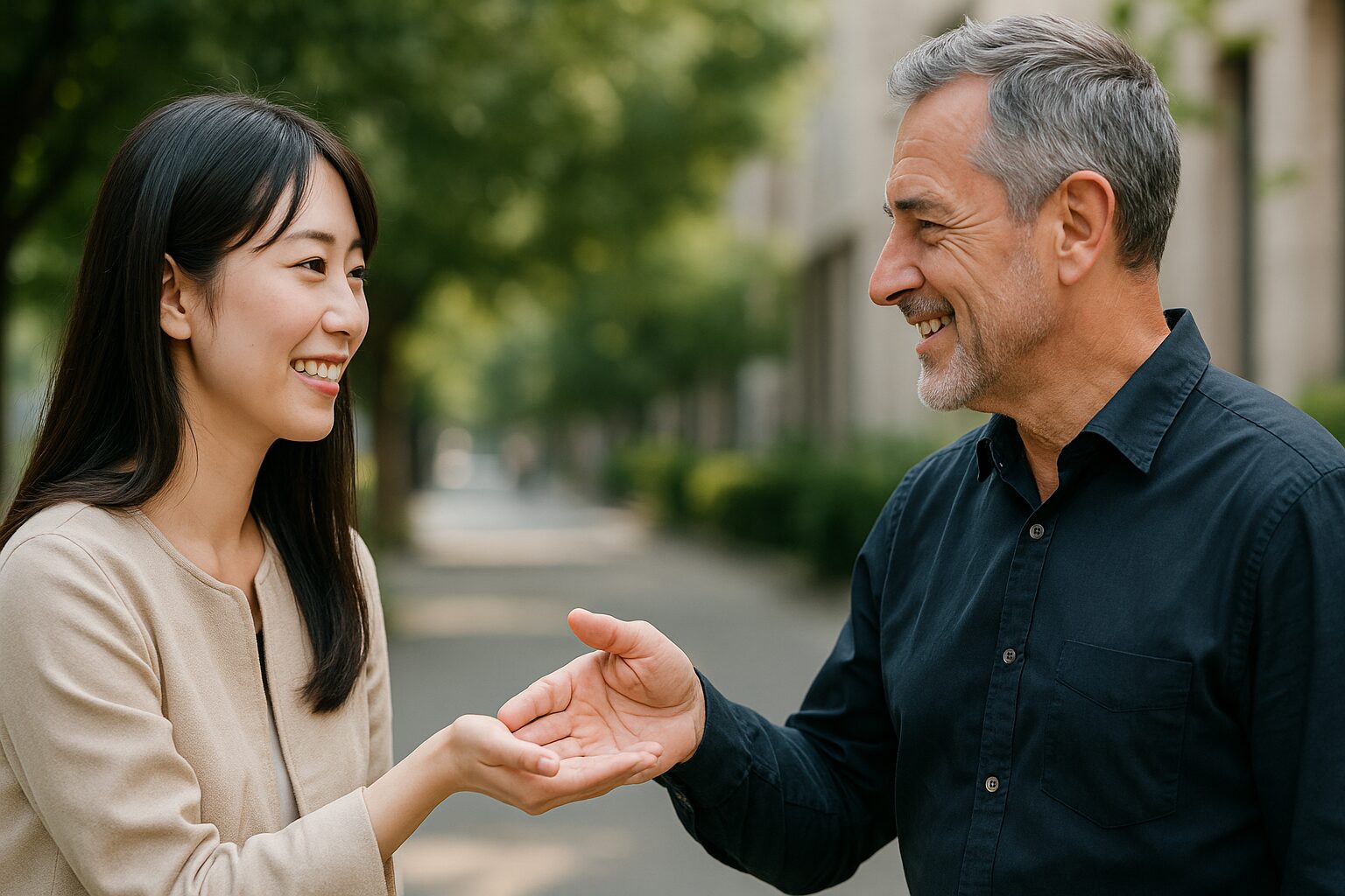 どういたしましてをイタリア語で伝える日本人女性