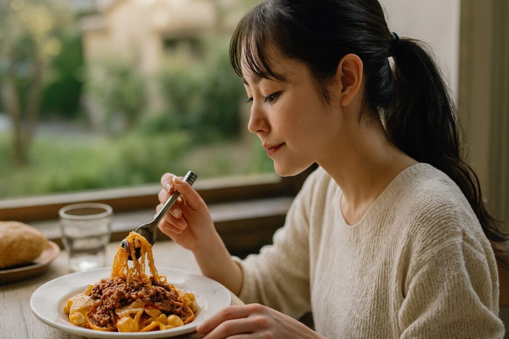 家庭で楽しむラグーの煮込みパスタ
