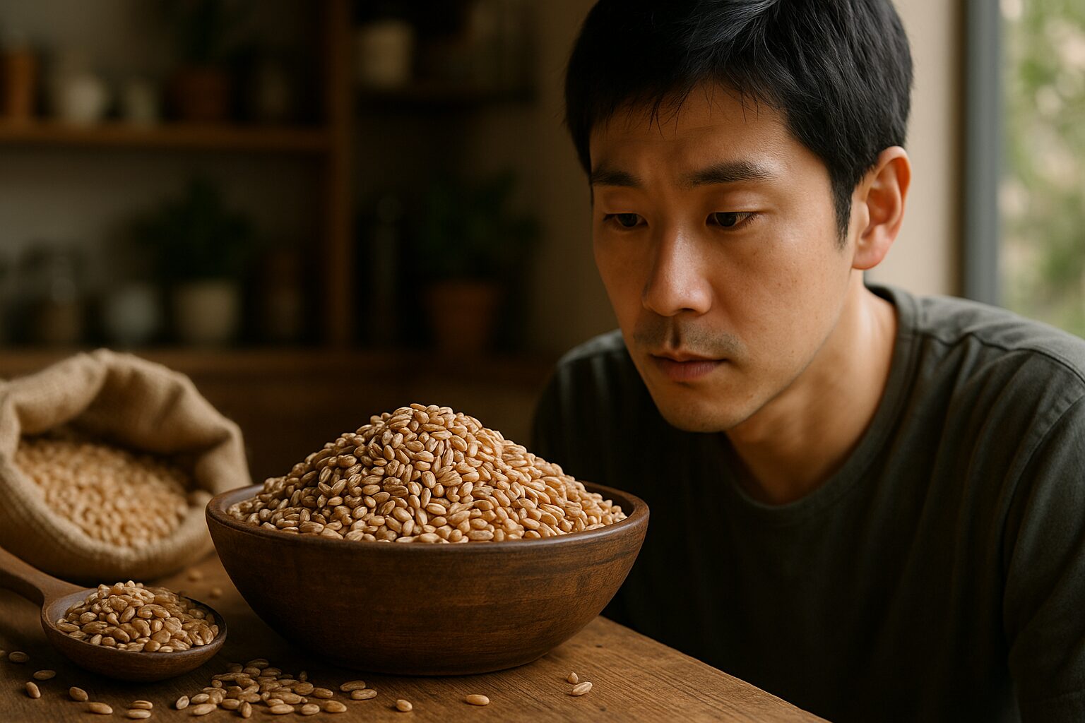 ファッロとは 碗の粒を見る日本人男性