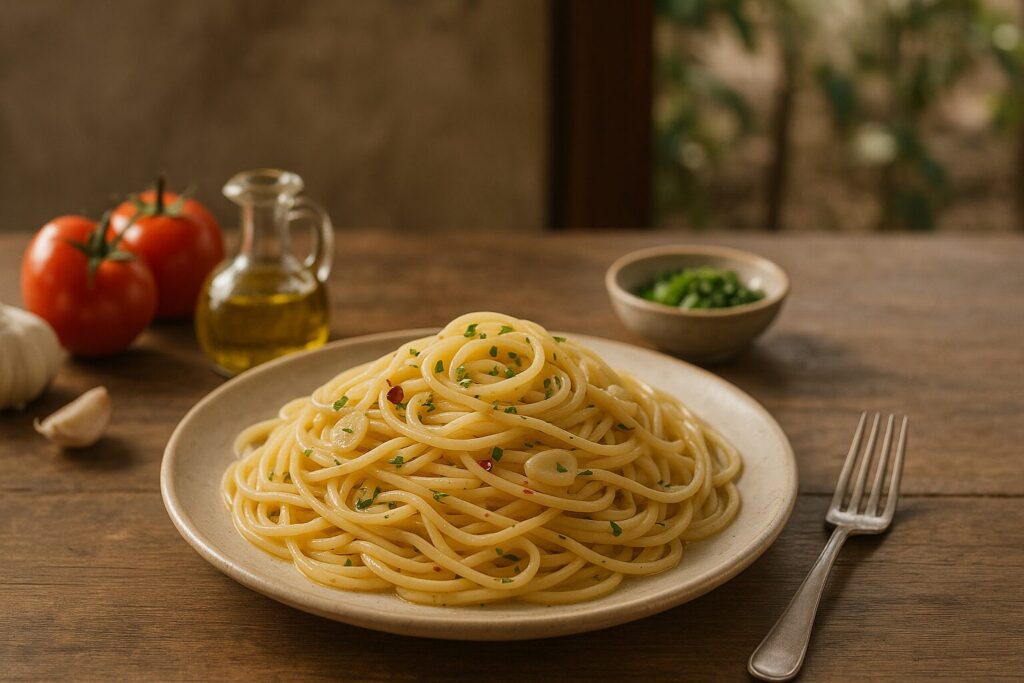 アーリオオーリオの基本を説明するパスタの紹介