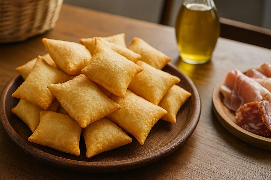 ニョッコフリットの特徴が分かる揚げパンの盛り付け