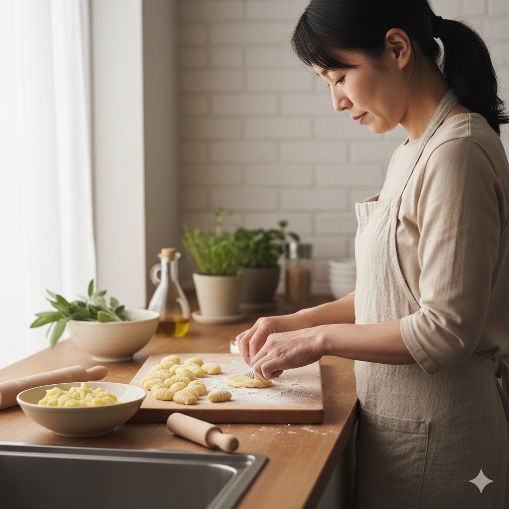 家庭で作るニョッキの材料と成形手順