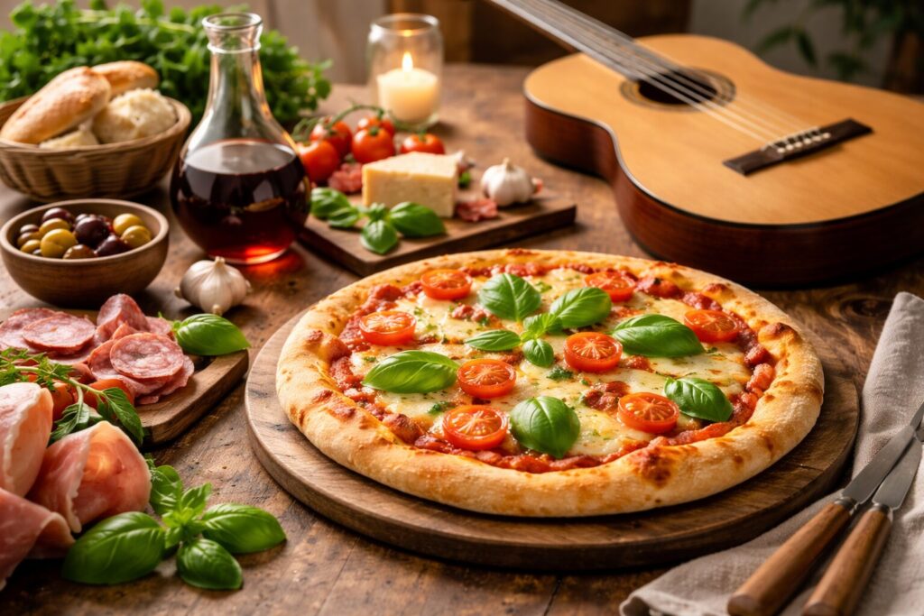 カルツォーネの断面と料理の様子