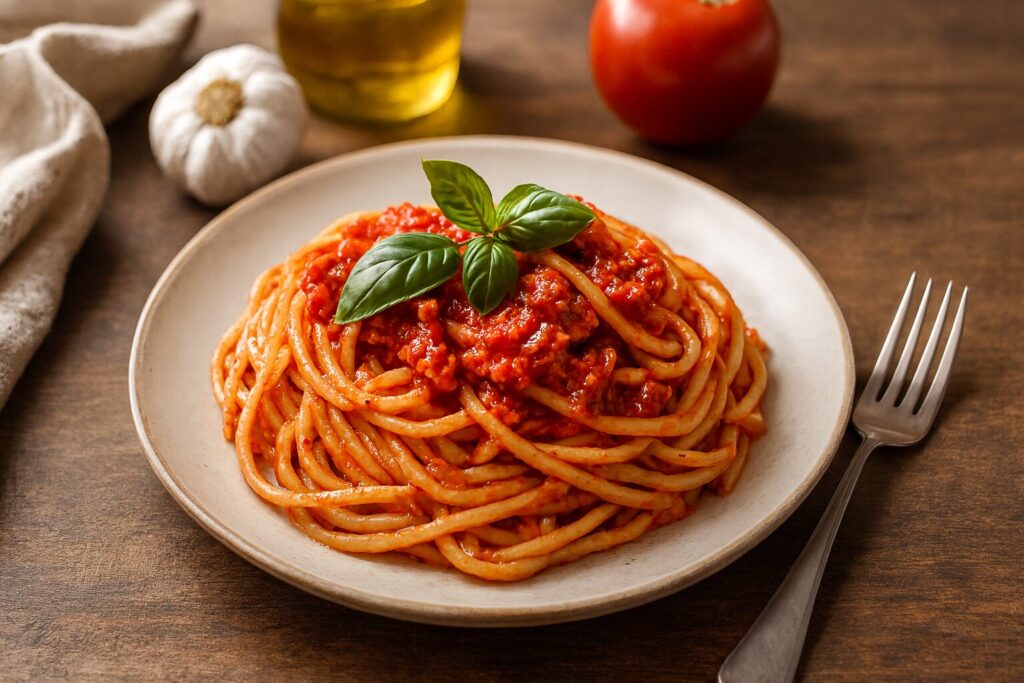 マリナーラパスタの基本的な調理イメージ