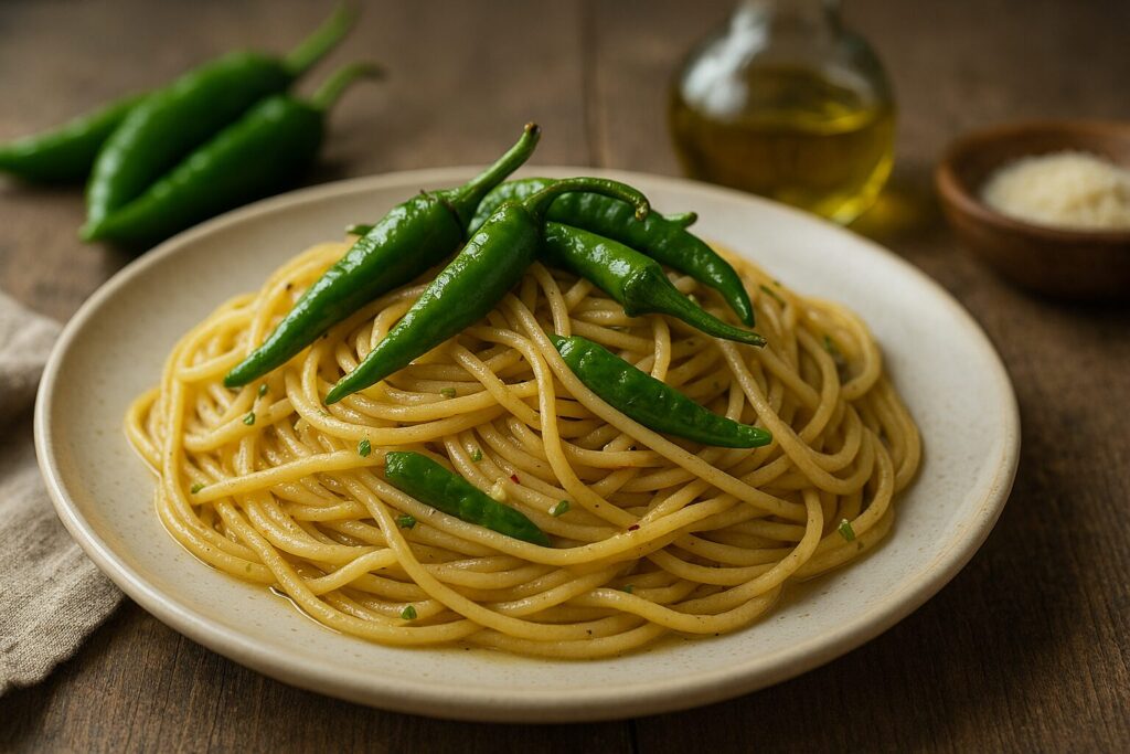 青唐辛子パスタの再現手順