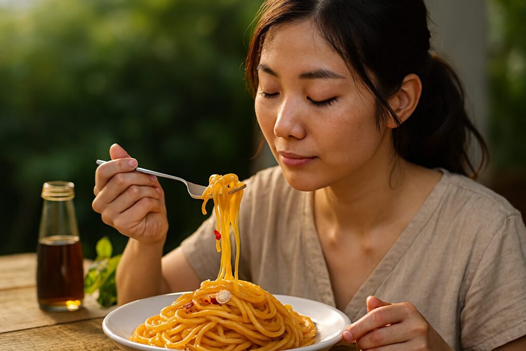 ナンプラーパスタの簡単一皿