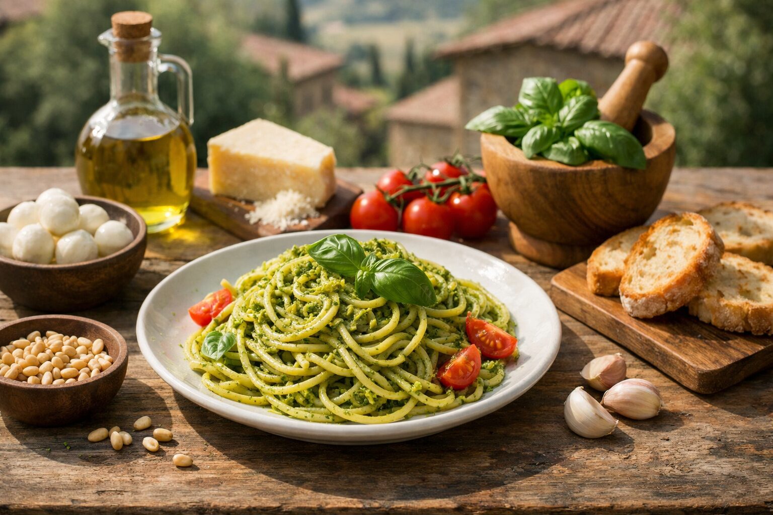 バジルとオリーブオイルのバジリコパスタ