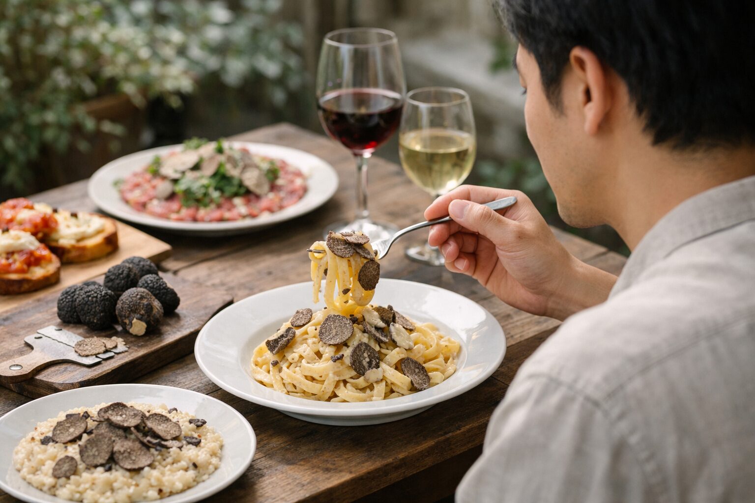 日本人男性が楽しむトリュフの上品な食べ方