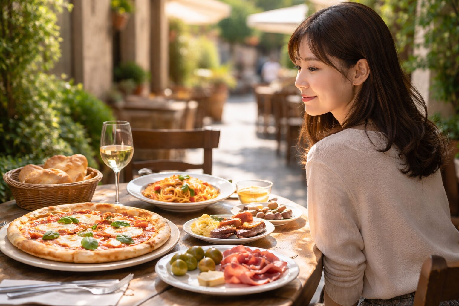 小さな幸せを感じる日本人女性とイタリア語