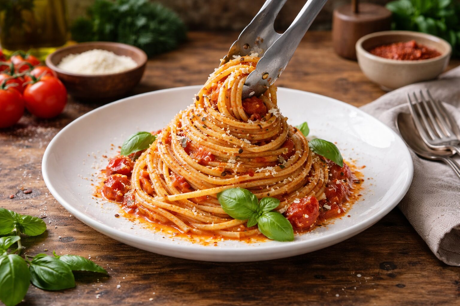 パスタを美しく盛り付ける基本の要点