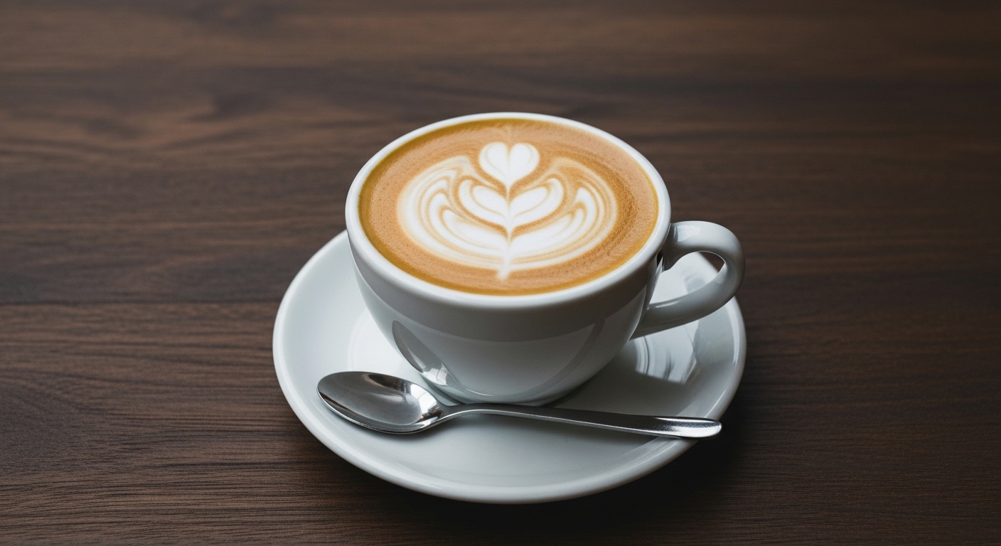 ねこの顔のラテアートが描かれたカフェラテ