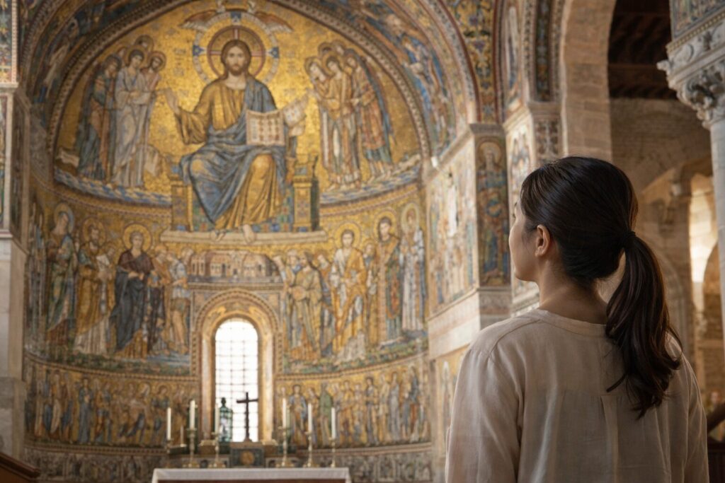 日本人女性が見るイタリアのモザイク