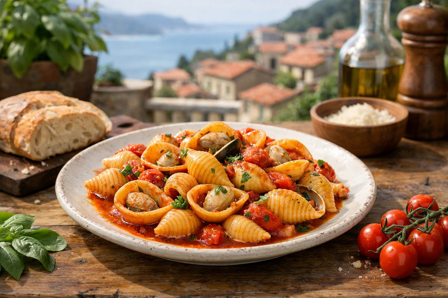 貝殻の形をしたショートパスタ