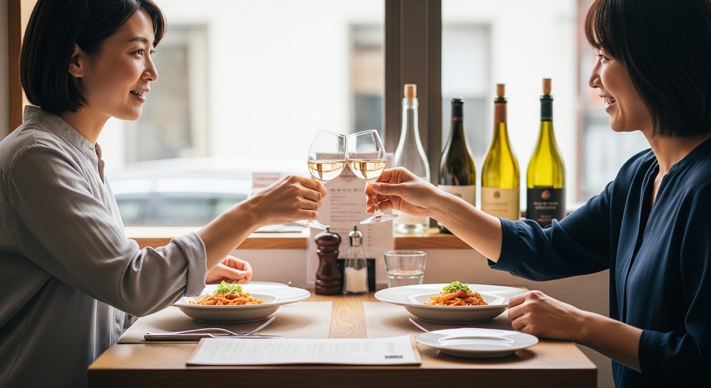 日本人女性が乾杯、cin cinとサルーテの使い分け