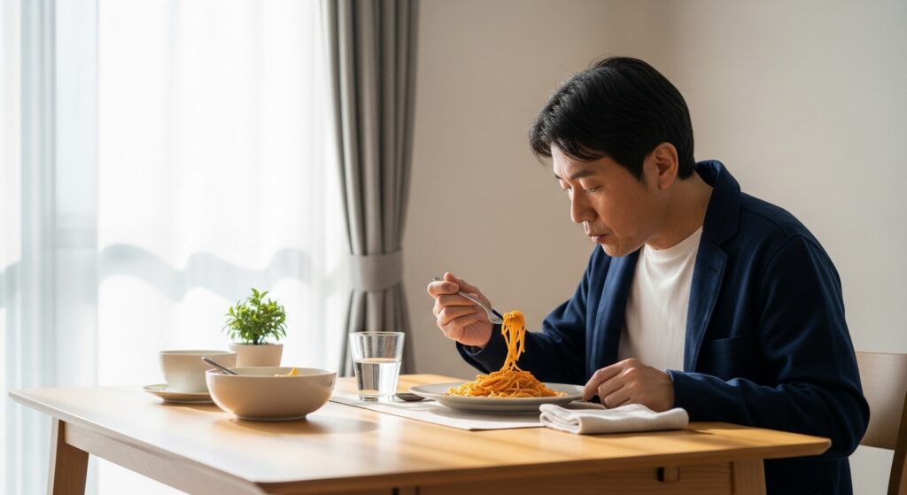 日本人男性が朝に食べるパスタ