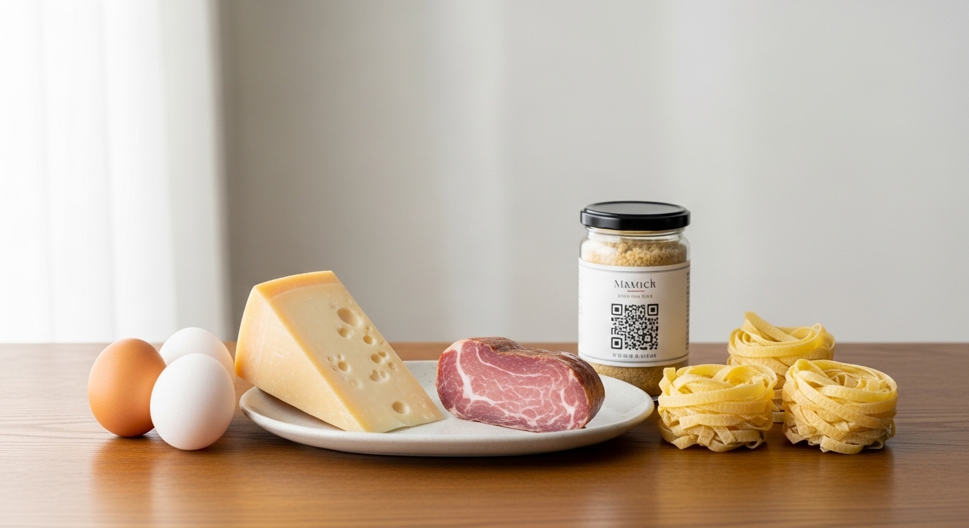 本場カルボナーラの濃厚なパスタ料理