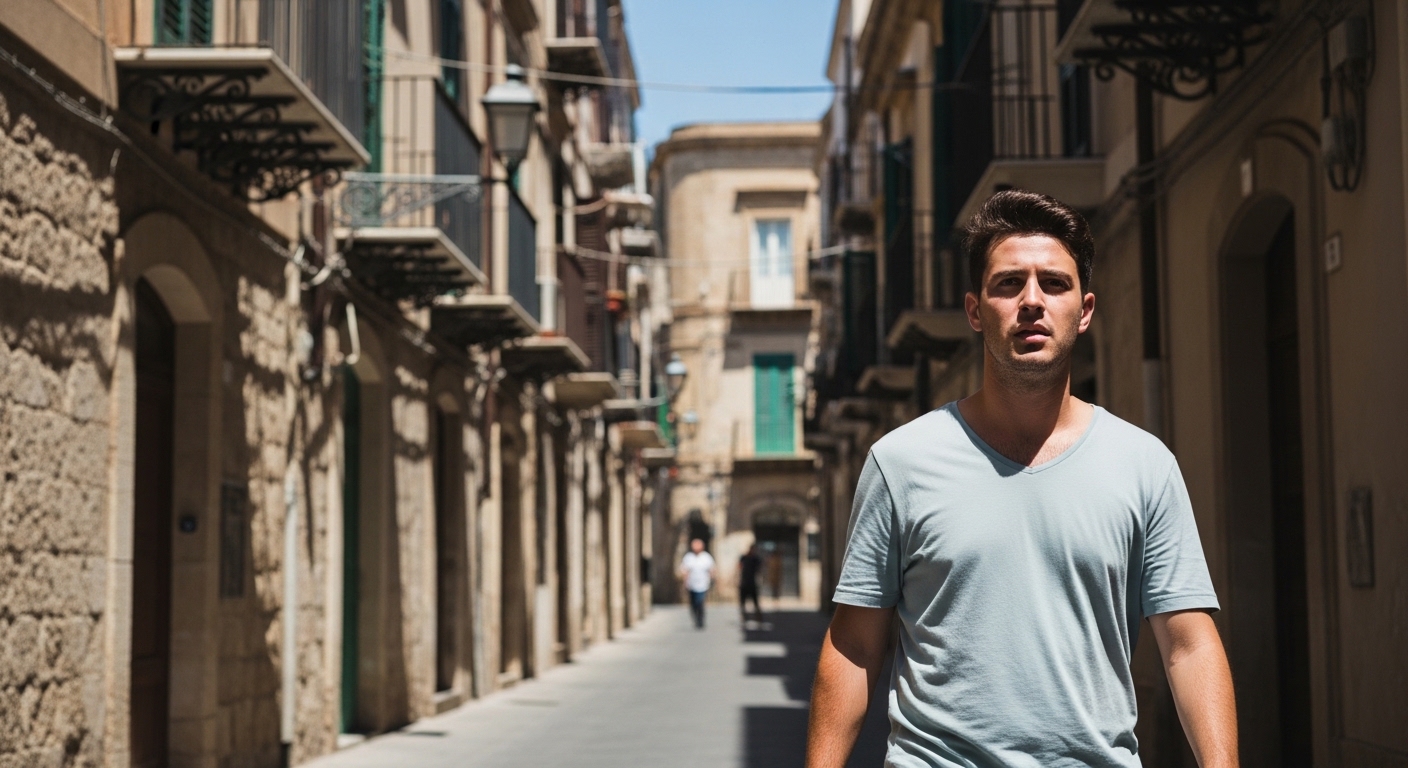 日本人男性がシチリア事件を解説する様子