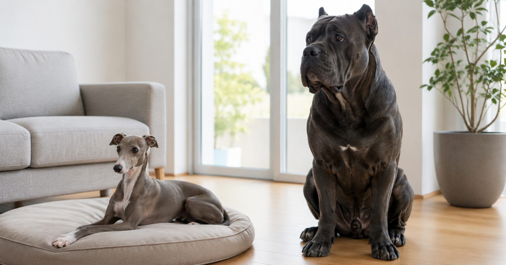 イタリア犬とは何かを伝えるため、イタリアの風景と犬のシルエットが調和した雰囲気を表すイメージ画像