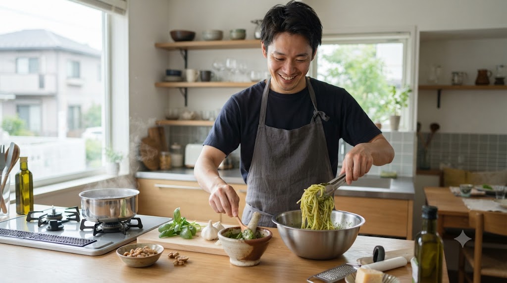 松の実なしジェノベーゼパスタのイメージ