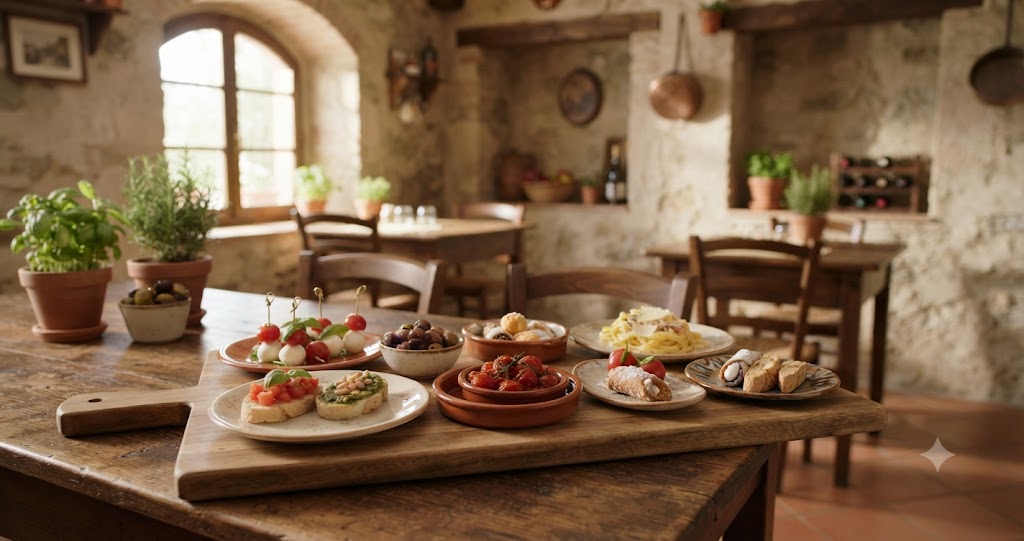 イタリア料理の小皿を表すイメージ画像