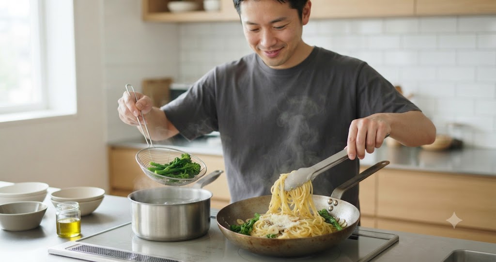 菜の花に似た野菜のパスタのイメージ