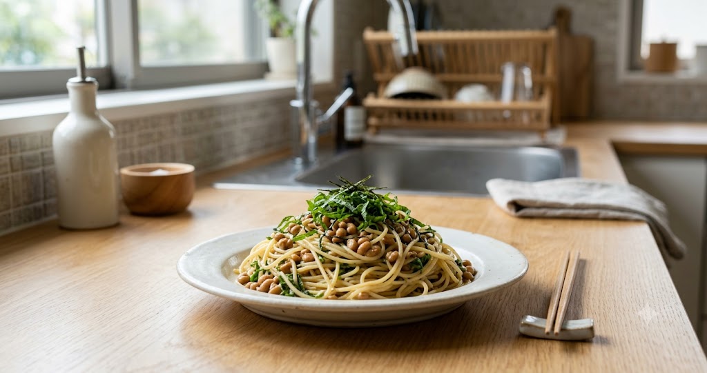 納豆大葉パスタの作り方を表すイメージ画像