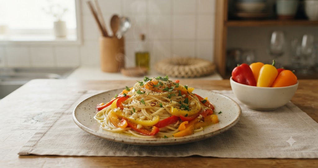 パレルモ野菜を使ったパスタを表すイメージ画像