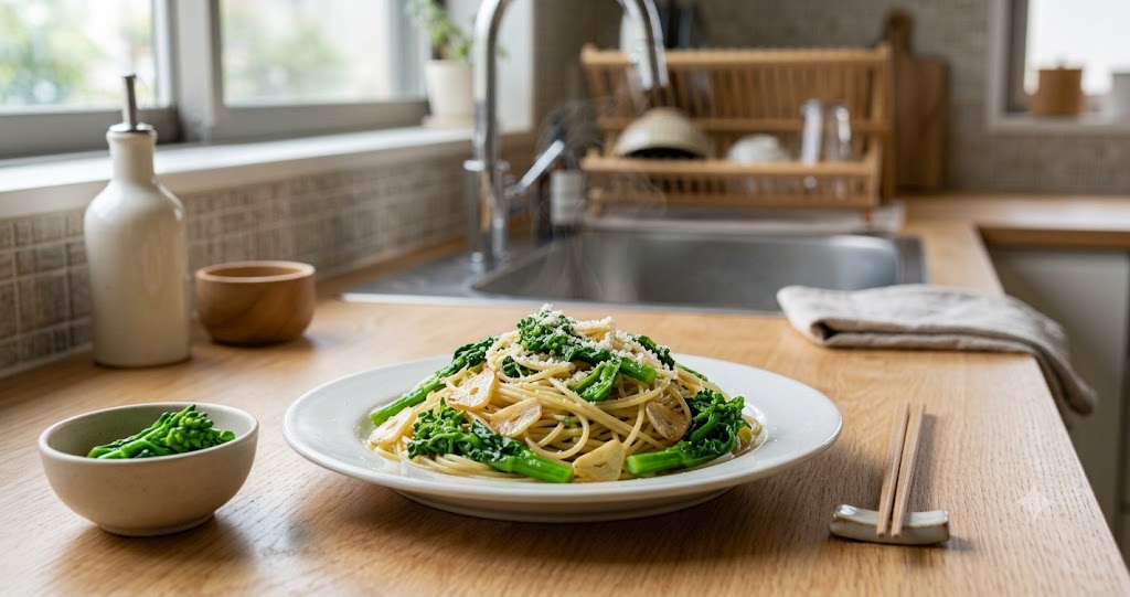 菜の花を使った春のパスタのイメージ