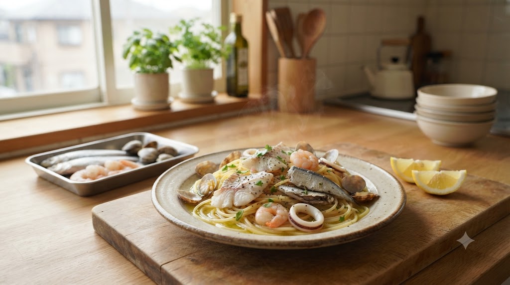 イタリアの魚料理を表すイメージ画像